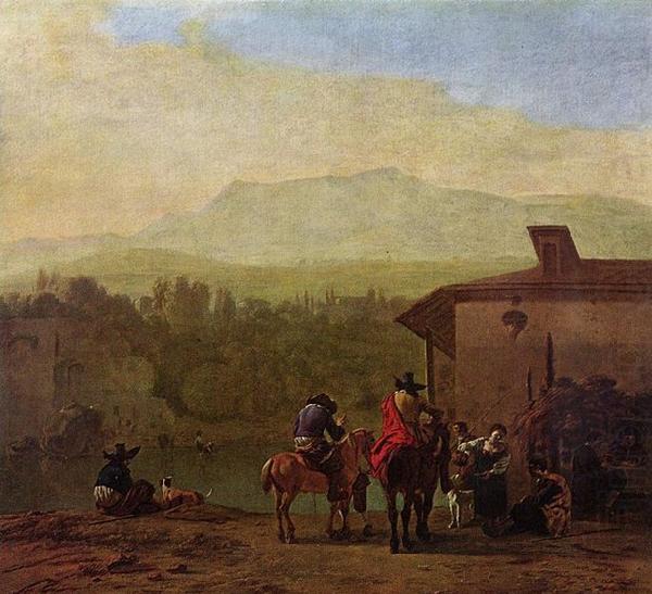 Rast vor einem italienischen Wirtshaus, Karel Dujardin